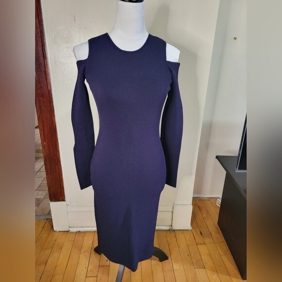 Eliza J Cold Shoulder Navy Blue Dress Size Small - Picture 2 of 6